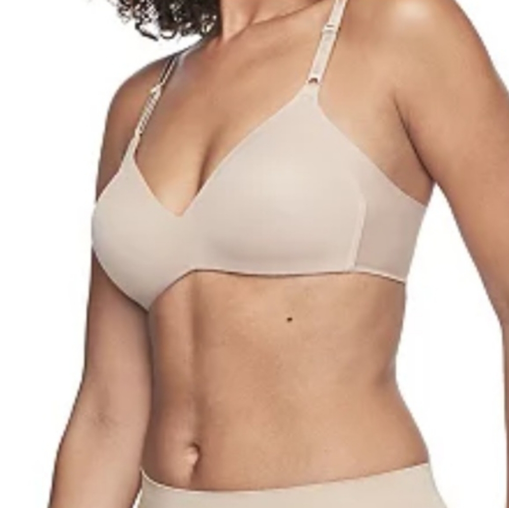 Warner's No Side Effects Underarm-Smoothing Wireless T-Shirt Bra 01056 Size 38D